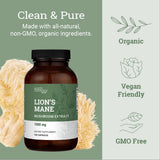 Close-up of Earth Harmony Naturals Lion's Mane Mushroom Capsules