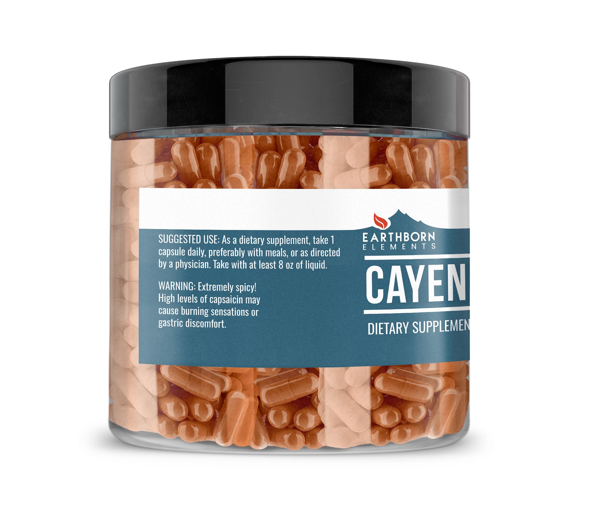 Close-up of Earthborn Elements Cayenne Pepper Capsules