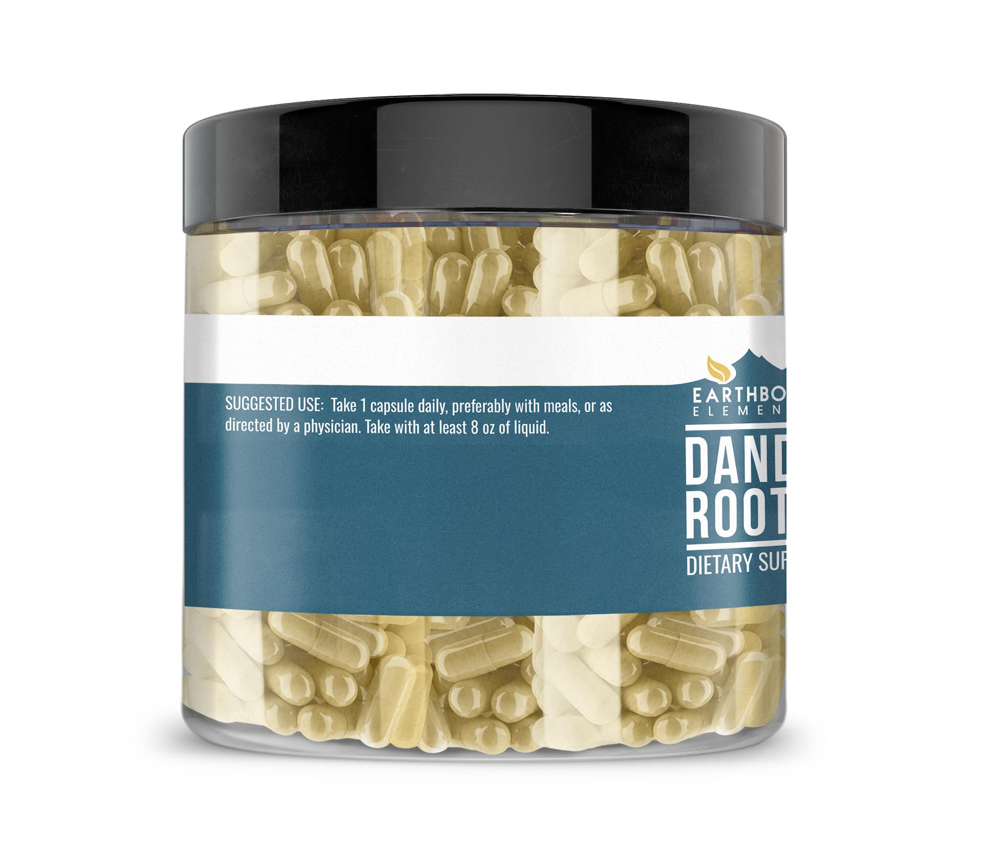 Close-up of Earthborn Elements Dandelion Root Capsules