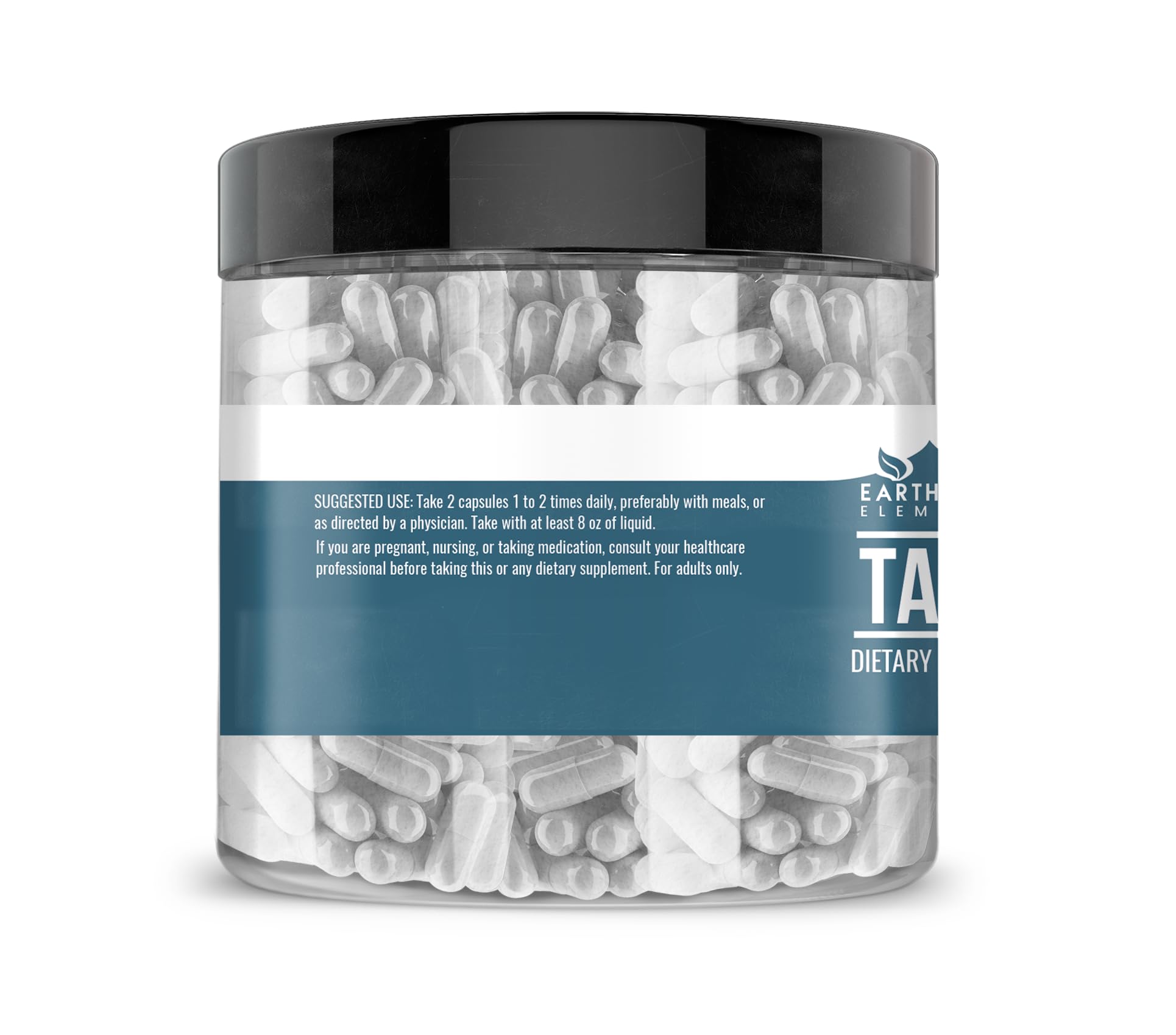 Close-up of Earthborn Elements Taurine Capsules