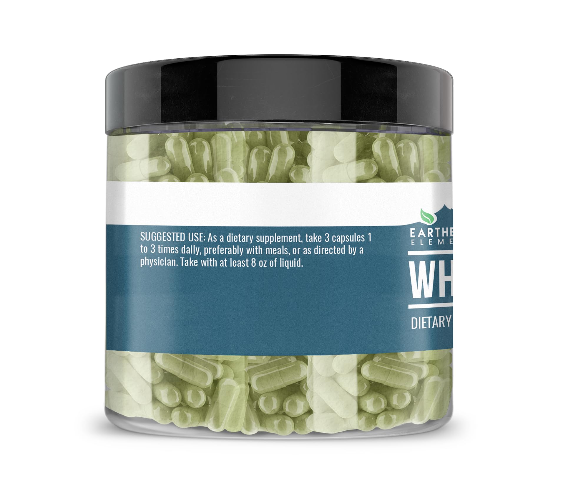 Close-up of Earthborn Elements Wheat Grass Capsules