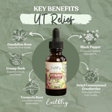Close-up of Earthley Wellness UT-Relief supplement capsules