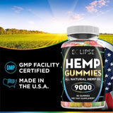 Close-up of Eclipse Hemp Omega 3-6-9 Gummies showing texture