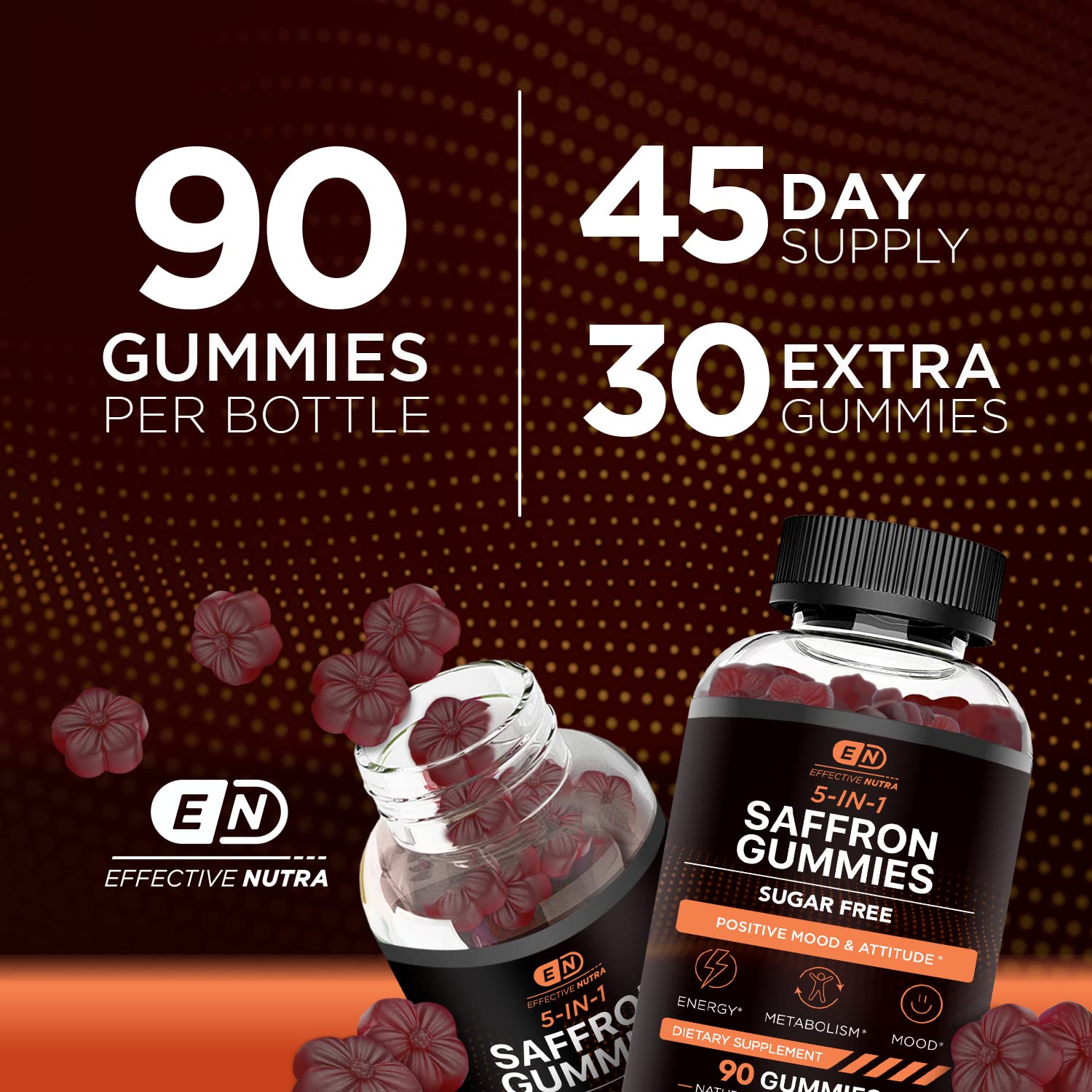 Close-up of Effective Nutra Saffron Gummies