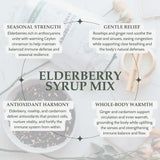 Close-up of Elanen Naturals elderberry syrup ingredients