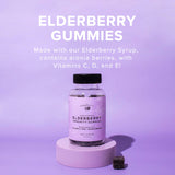 Close-up of Elderberry Gummies showing texture and colour