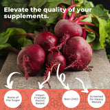 Close-up of Eleva Nutrition Beet Root Gummies showing individual gummy
