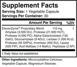 Close-up of ElevenZyme Multi-Enzyme Supplement capsules
