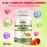 Close-up of Elysx Pumpkin Seed Oil Gummies showing texture