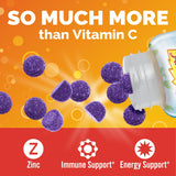 Close-up of Emergen-C Elderberry Gummies showing texture