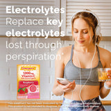 Close-up of Emergen-C Raspberry drink mix packet