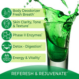 Close-up of Eniva Health Chlorophyll Supplement liquid texture