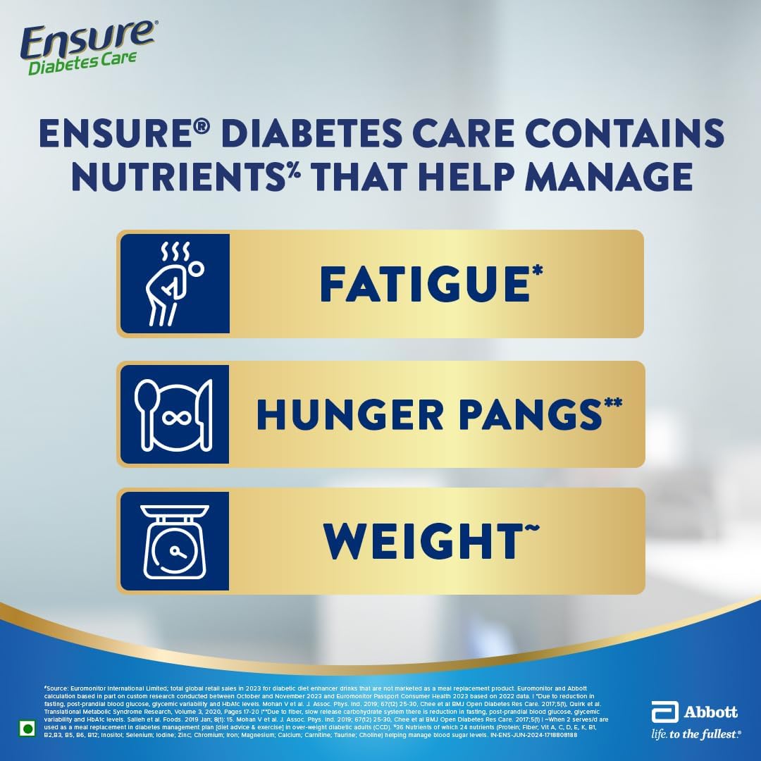 Close-up of Ensure Diabetes Care Chocolate Drink Mix powder