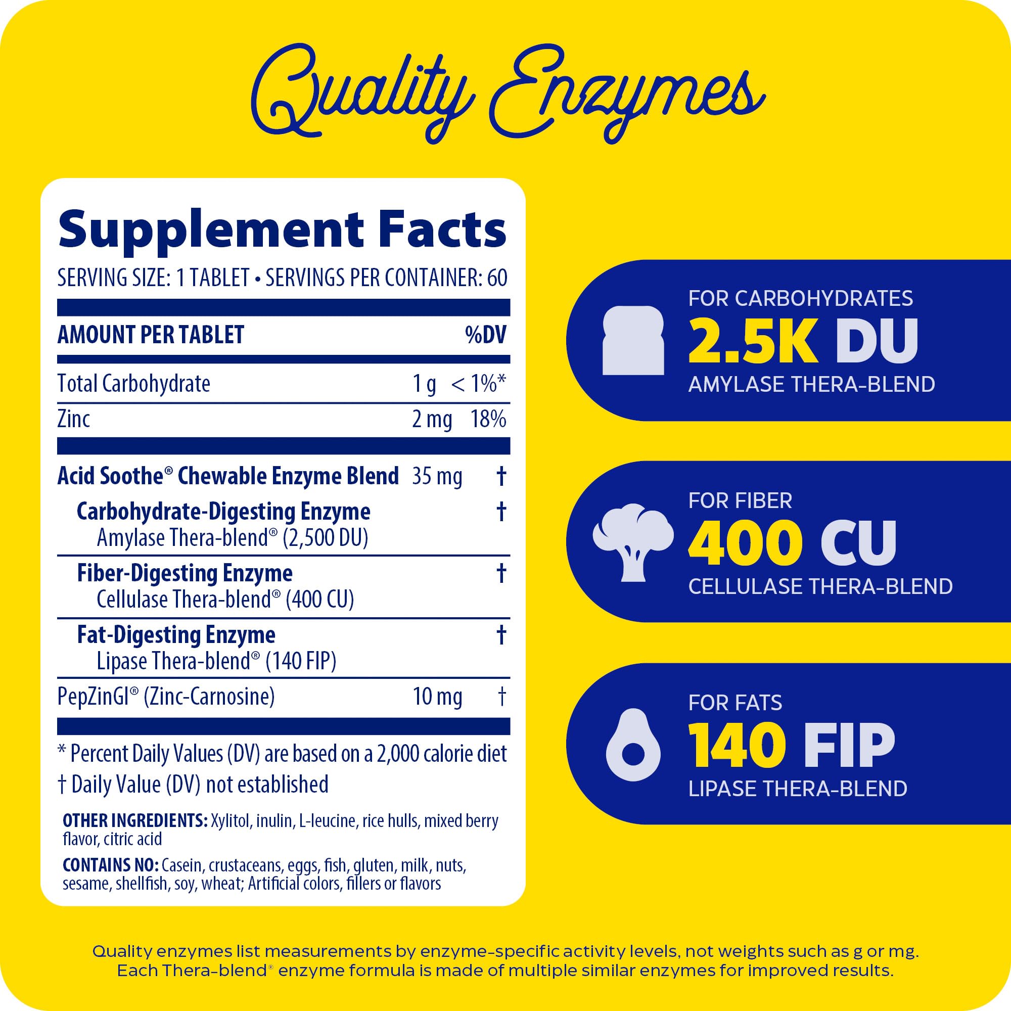 Close-up of Enzymedica Acid Soothe chewable tablet