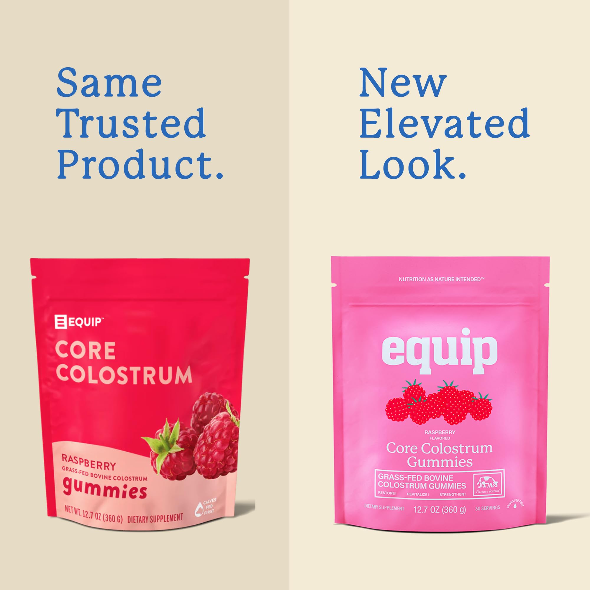 Close-up of Equip Bovine Colostrum Gummies showing texture