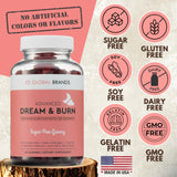 Close-up of ES Global Brands Dream & Burn Nighttime Gummies