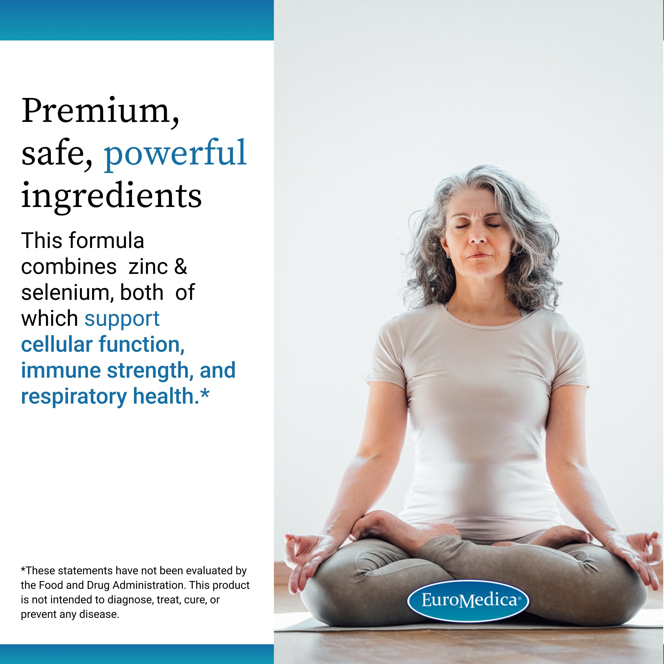 Close-up of EuroMedica Zinc & Selenium Capsules