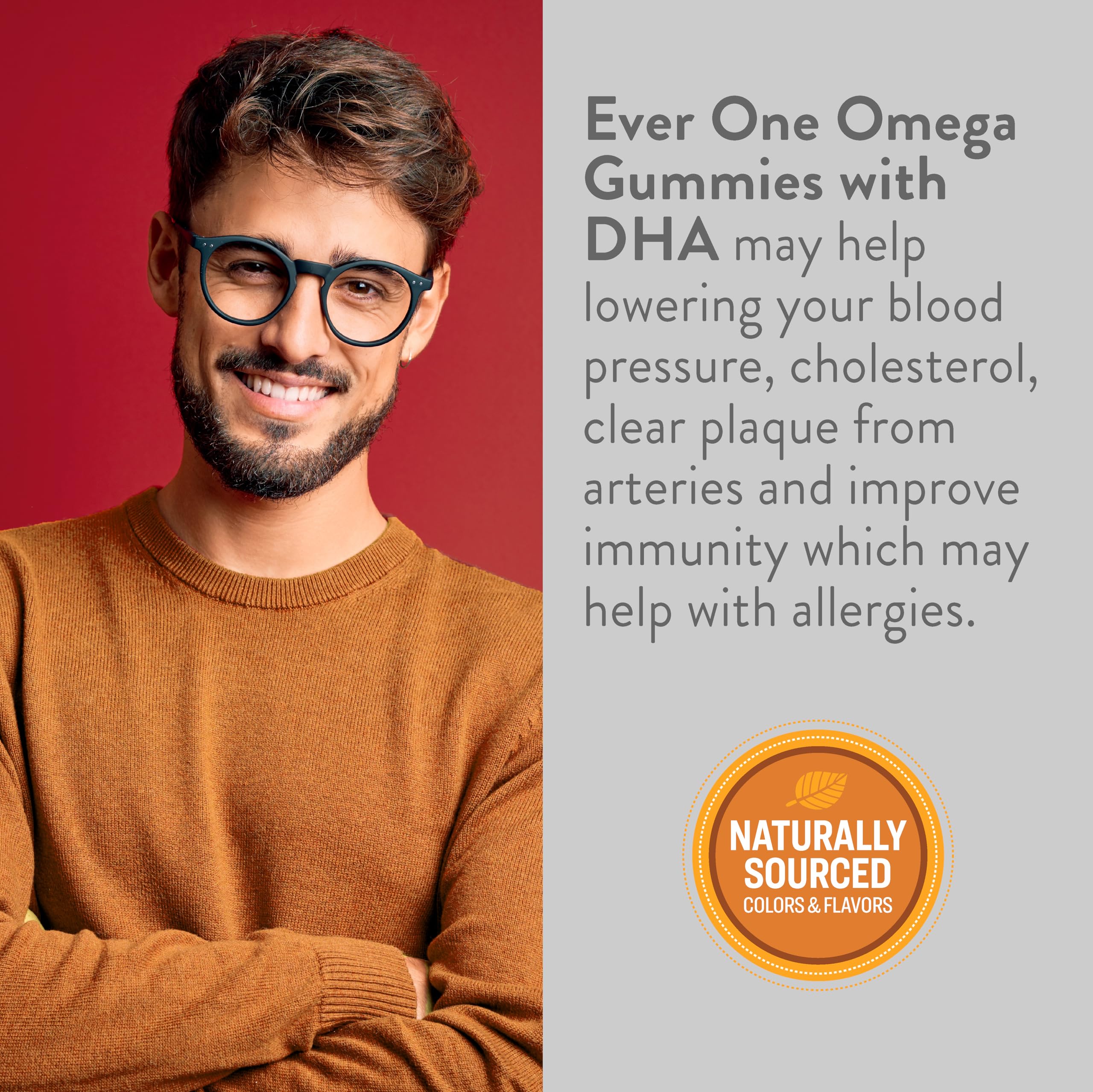 Close-up of Ever One Omega 3-6-9 Gummies with orange and lemon flavour
