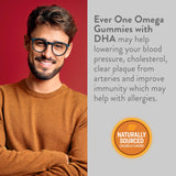 Close-up of Ever One Omega 3-6-9 Gummies with orange and lemon flavour