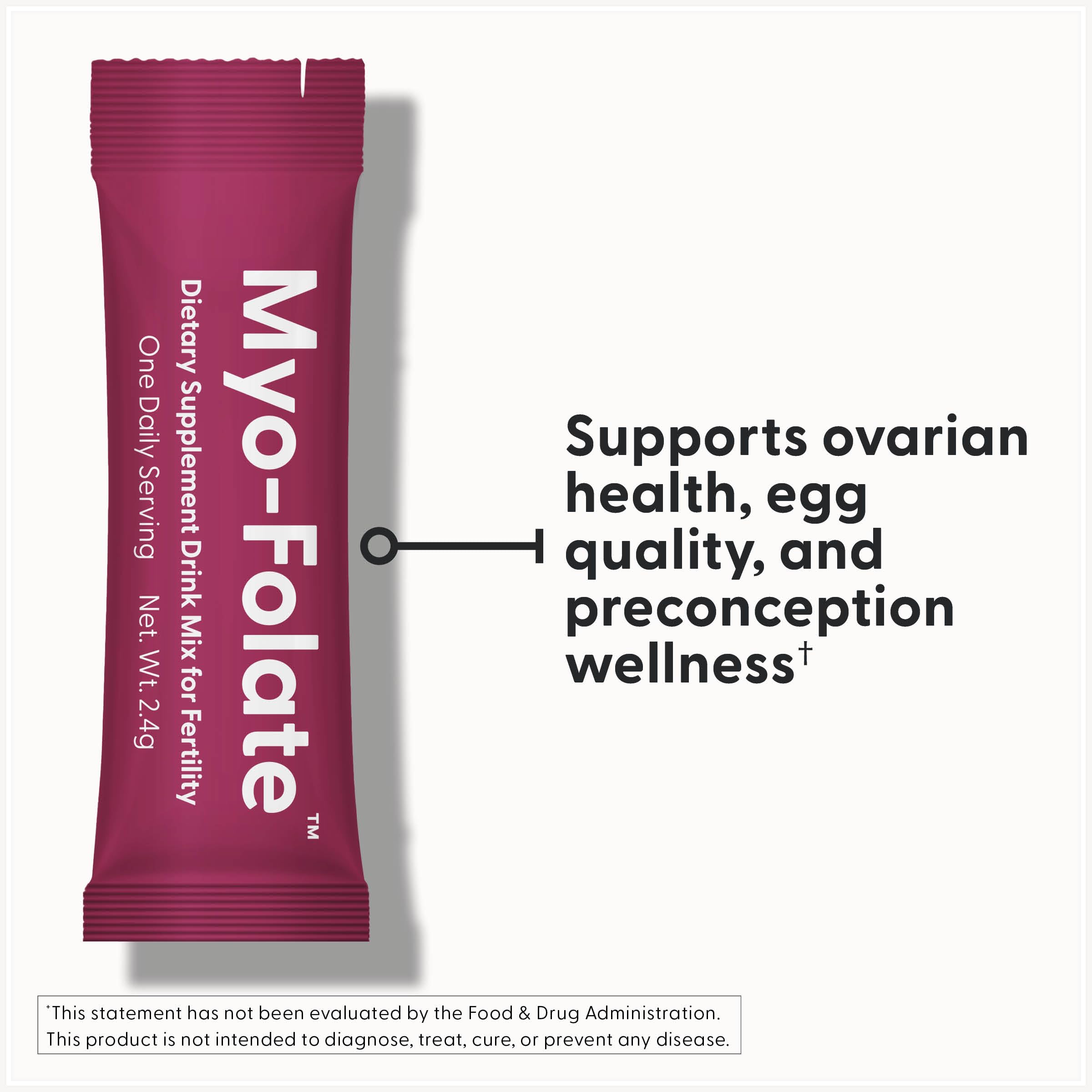 Close-up of Fairhaven Health Myo-Folate Powder stick pack