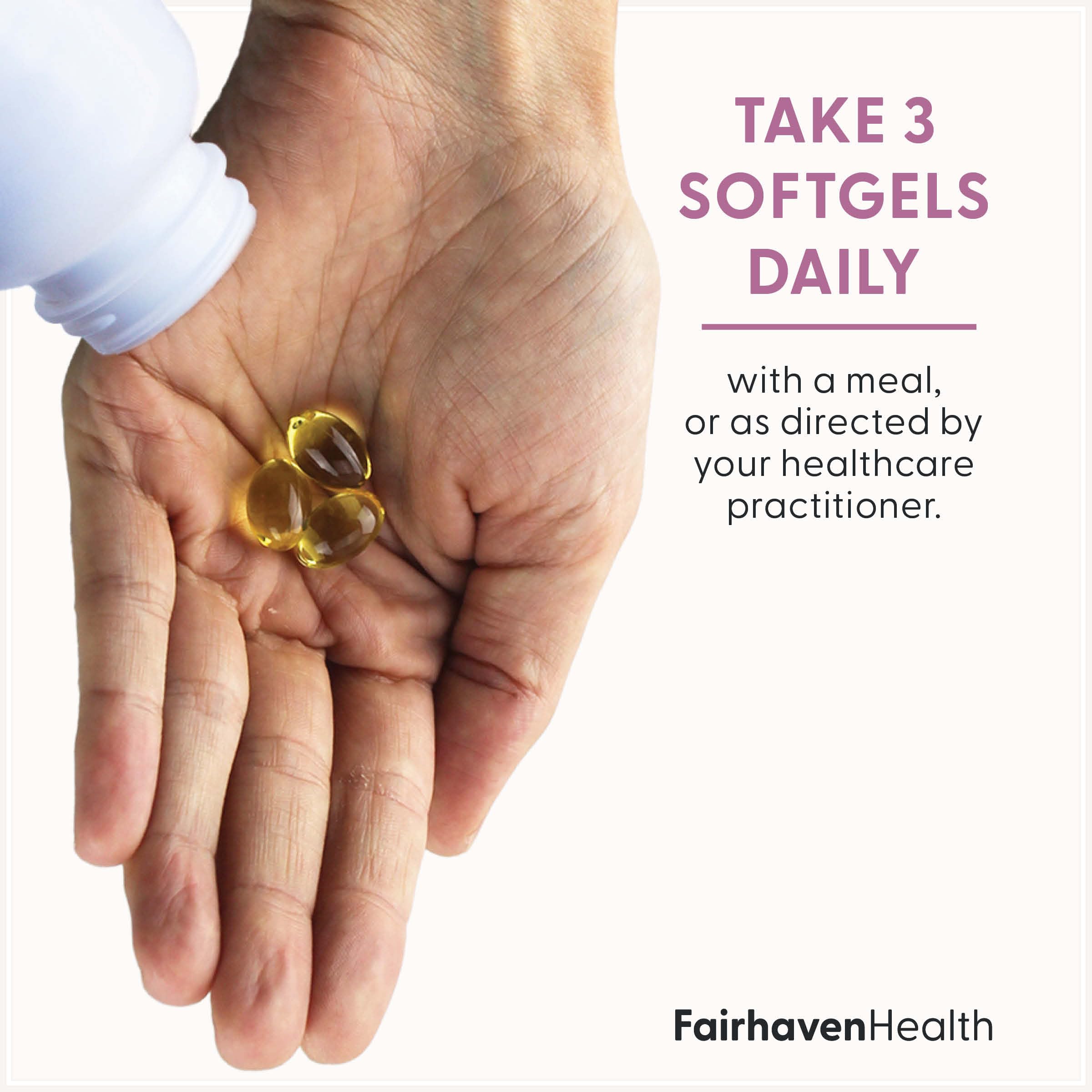 Close-up of Fairhaven Health Prenatal DHA + EPA Omega-3 softgel