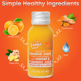Close-up of Feeju Orange Ginger Turmeric Shot ingredients