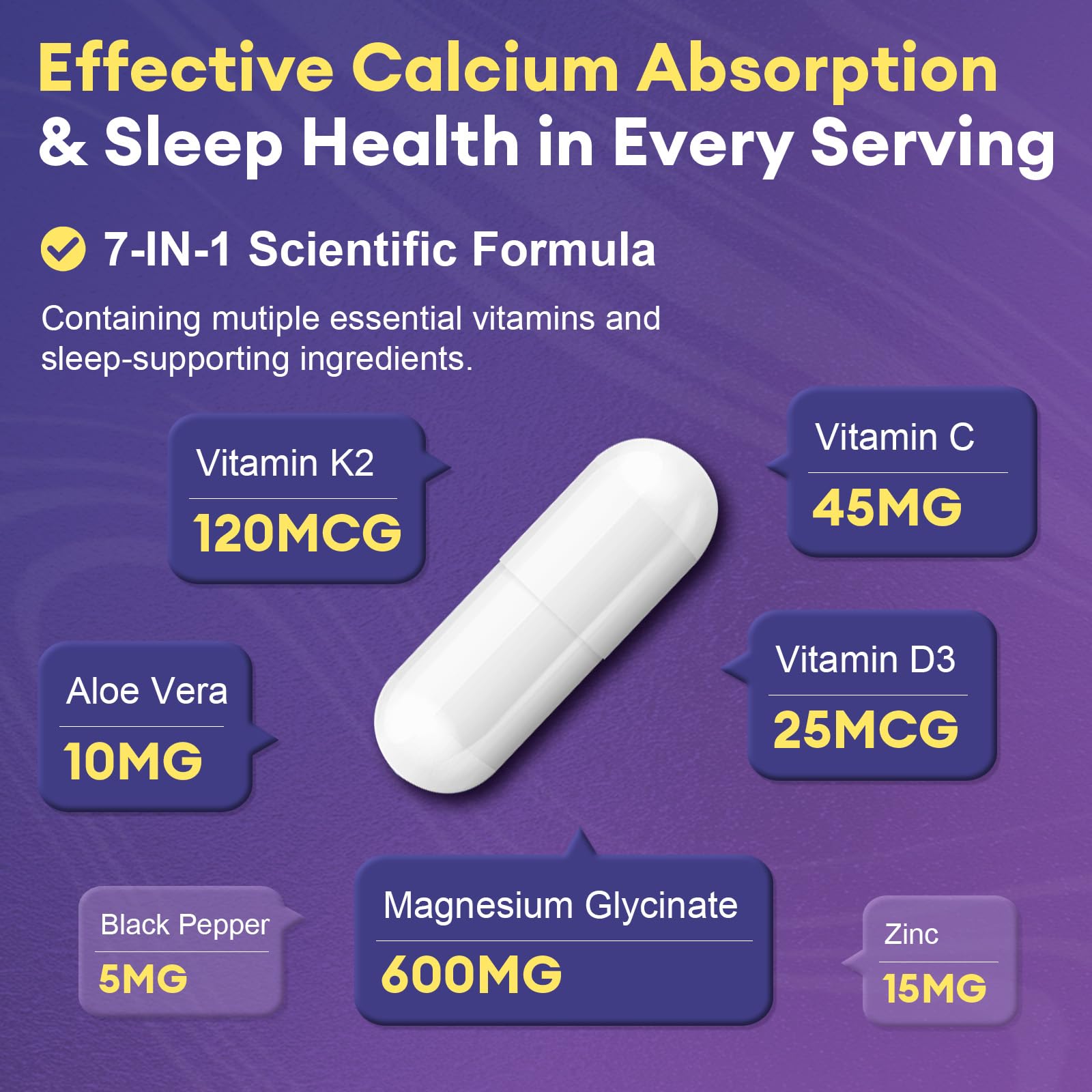 Close-up of Femmetra Vitamin D3 & K2 capsules