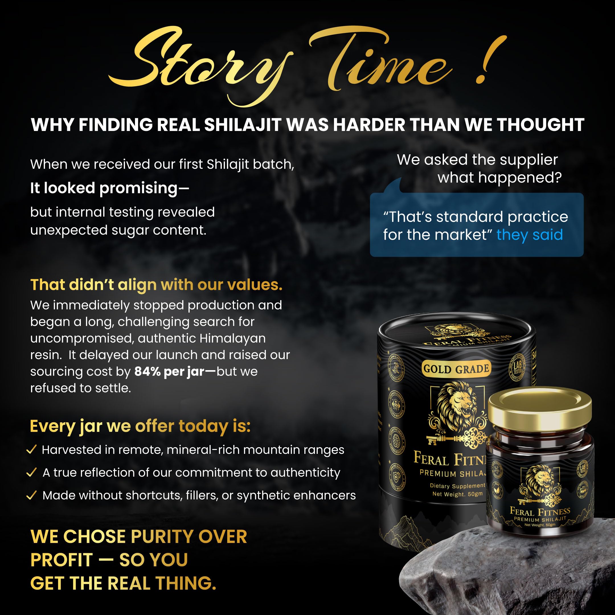 Close-up of Feral Fitness Shilajit soft resin texture