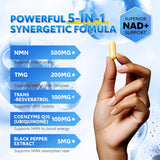 Close-up of Fitfido 5-in-1 NAD+ Precursor Complex capsules