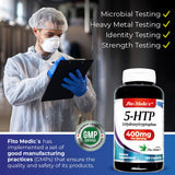 Close-up of FITOMEDIC'S 5-HTP capsules in a hand