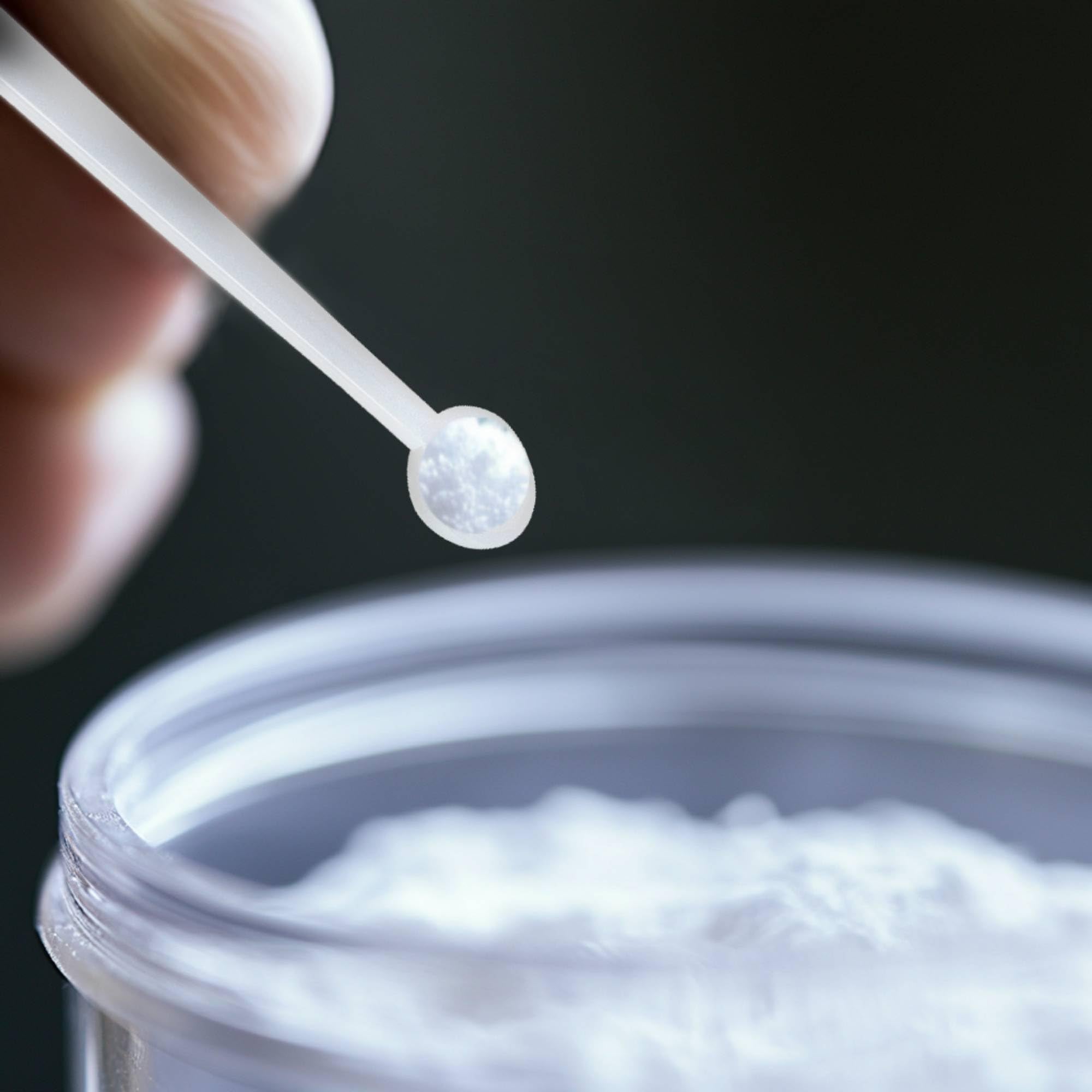 Close-up of FitPowders L-Glutamine powder texture