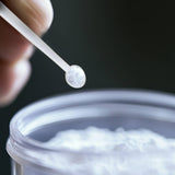Close-up of FitPowders L-Glutamine powder texture