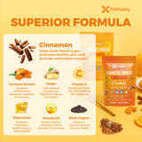 Close-up of FitVitality Moringa Gummies with Turmeric and Ginger