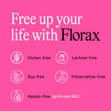 Close-up of Florax Liquid Probiotic Raspberry flavour vial