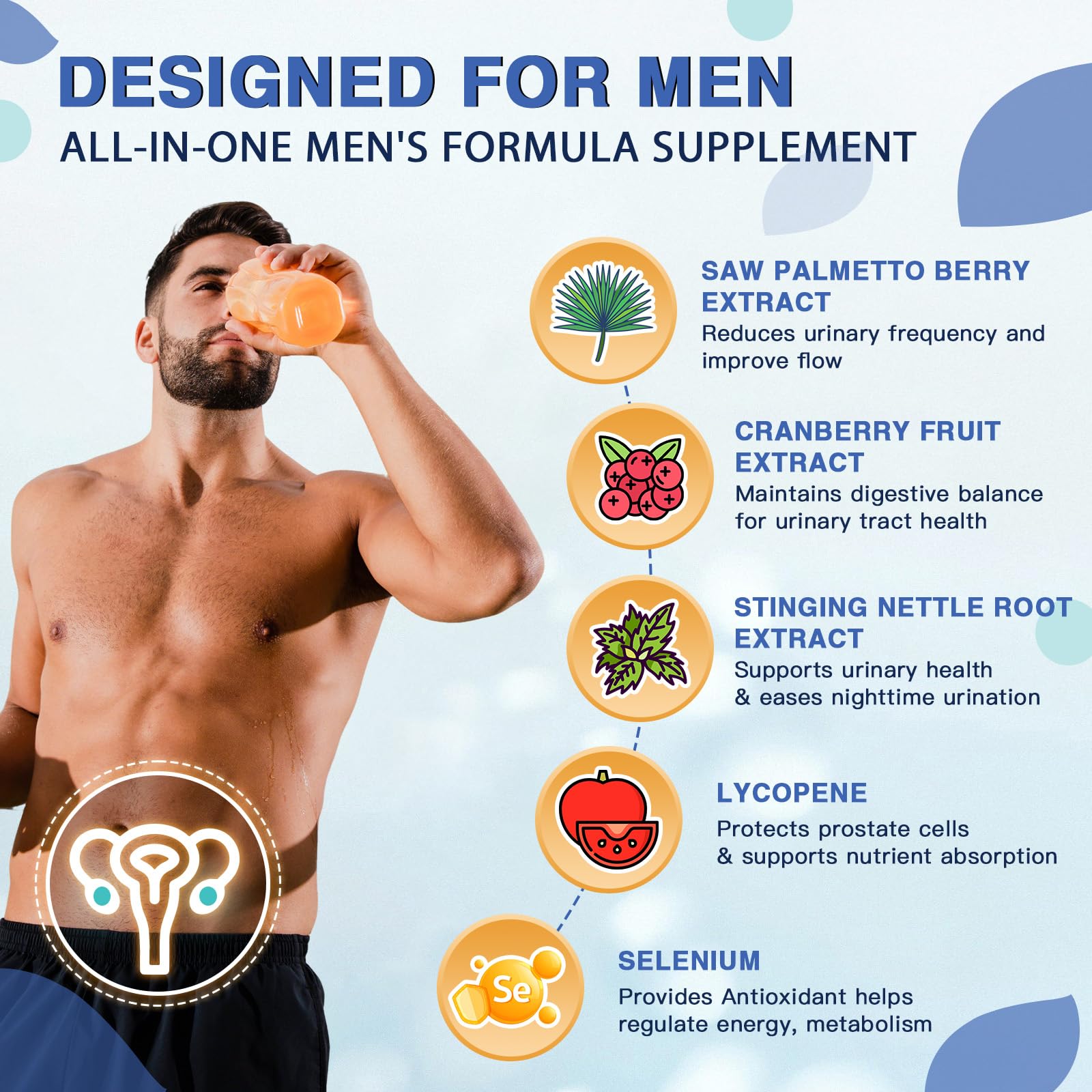 Close-up of FoodiMed Probiotics for Men capsules
