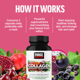 Close-up of Force Factor Collagen support Superfoods Capsules
