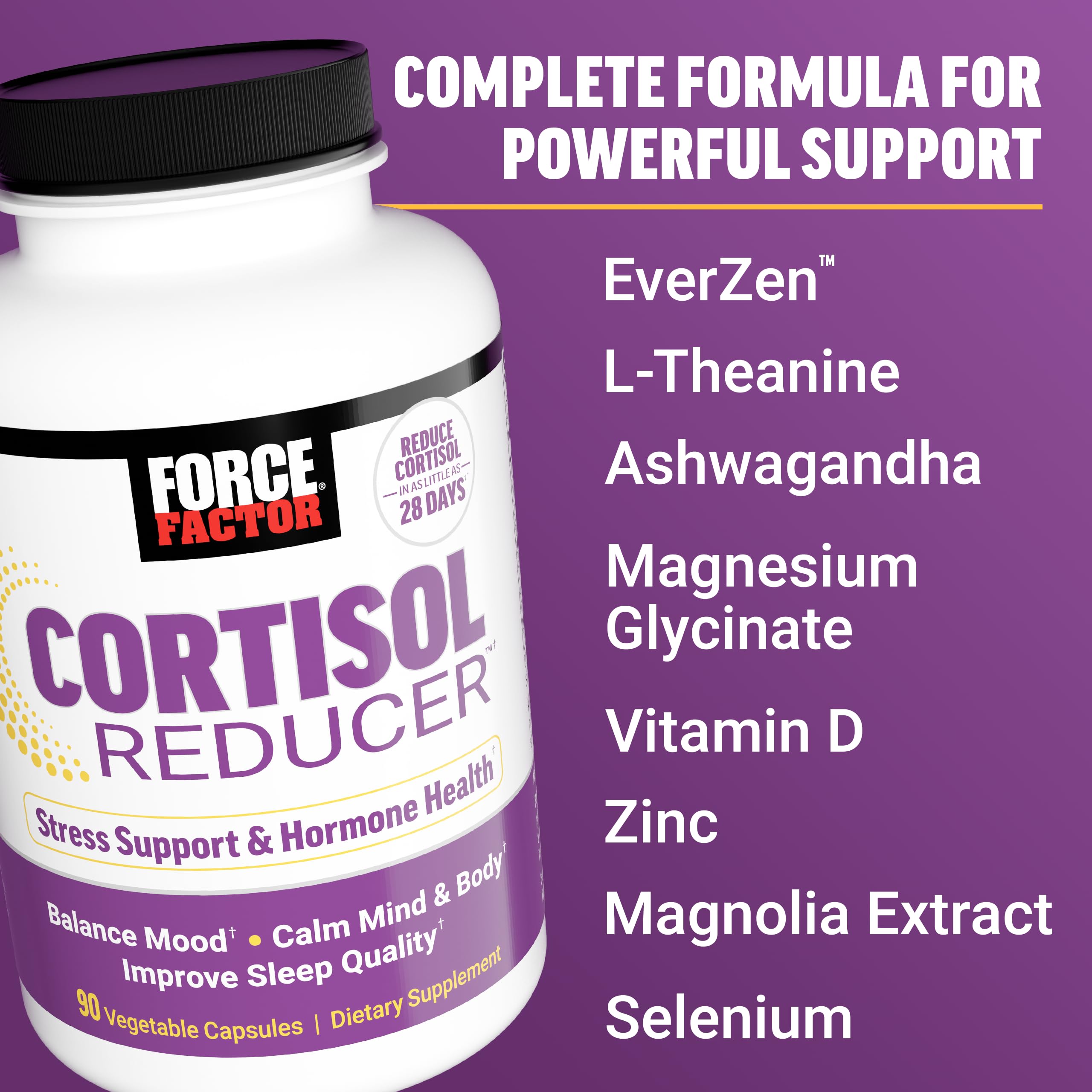 Close-up of Force Factor Cortisol Reducer capsule