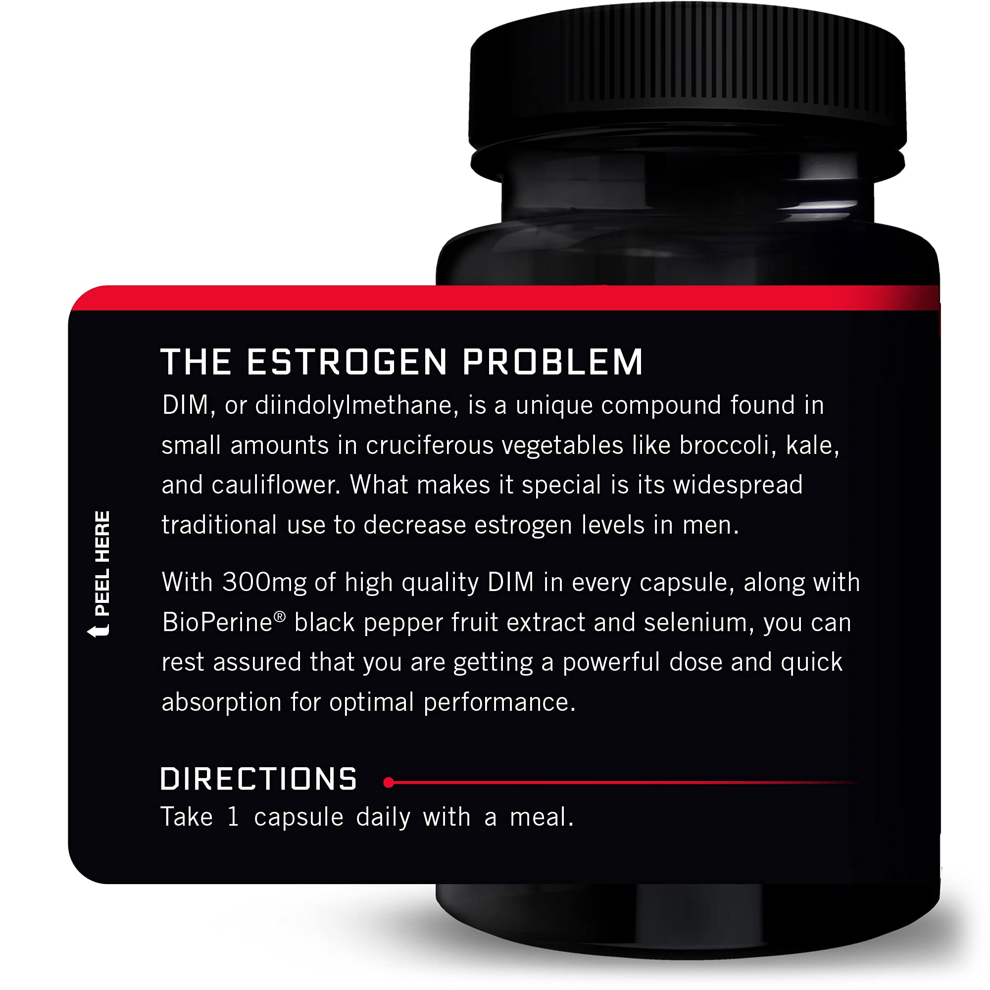 Close-up of Force Factor DIM Supplement 300mg capsules