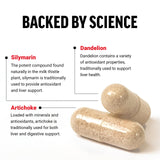 Close-up of Force Factor Milk Thistle capsules