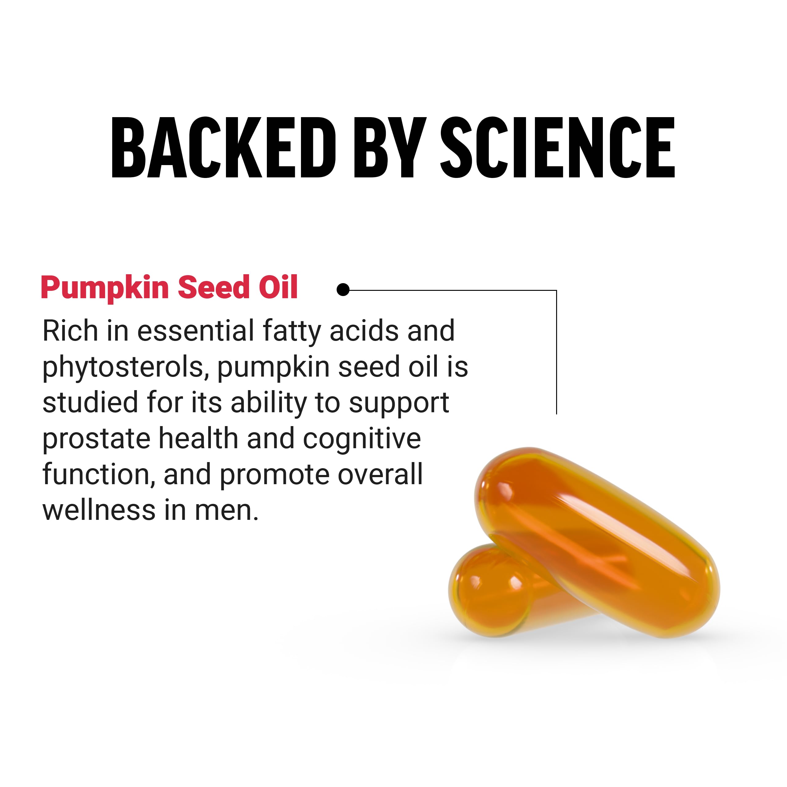 Close-up of Force Factor Pumpkin Seed Oil capsules