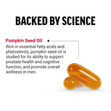 Close-up of Force Factor Pumpkin Seed Oil capsules