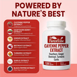 Close-up of ForestVibe Cayenne Pepper Capsules showing vegan capsules