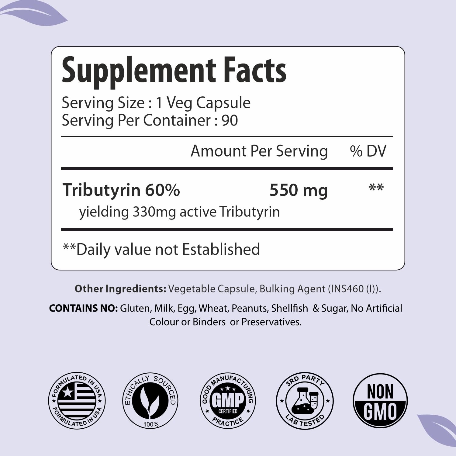 Close-up of ForestVibe Tributyrin Supplement capsules