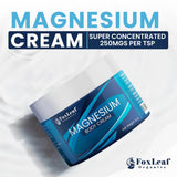 Close-up of FOXLEAF Magnesium Cream texture on hand