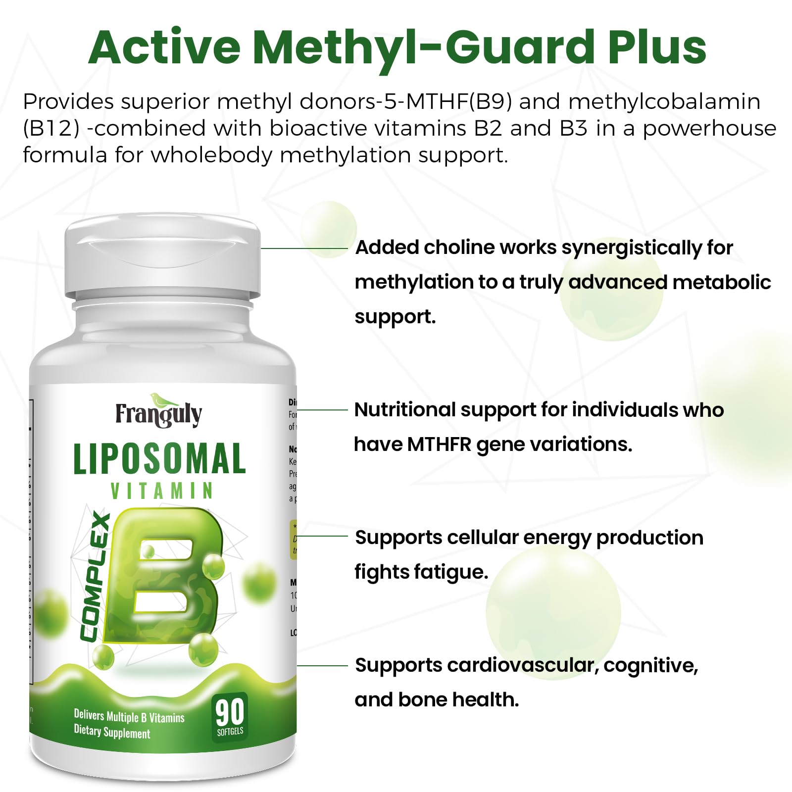 Close-up of Franguly Liposomal B Complex softgel