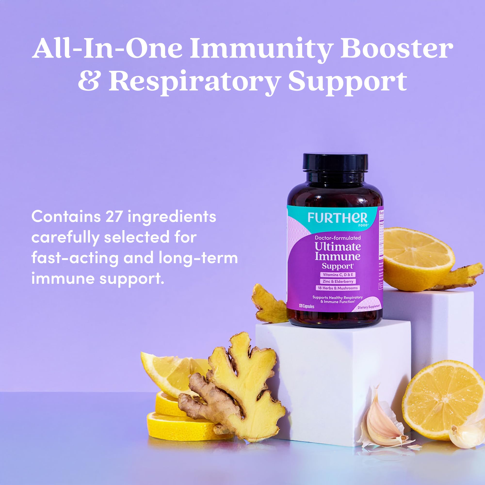Close-up of Further Food Ultimate daily wellness Support capsules