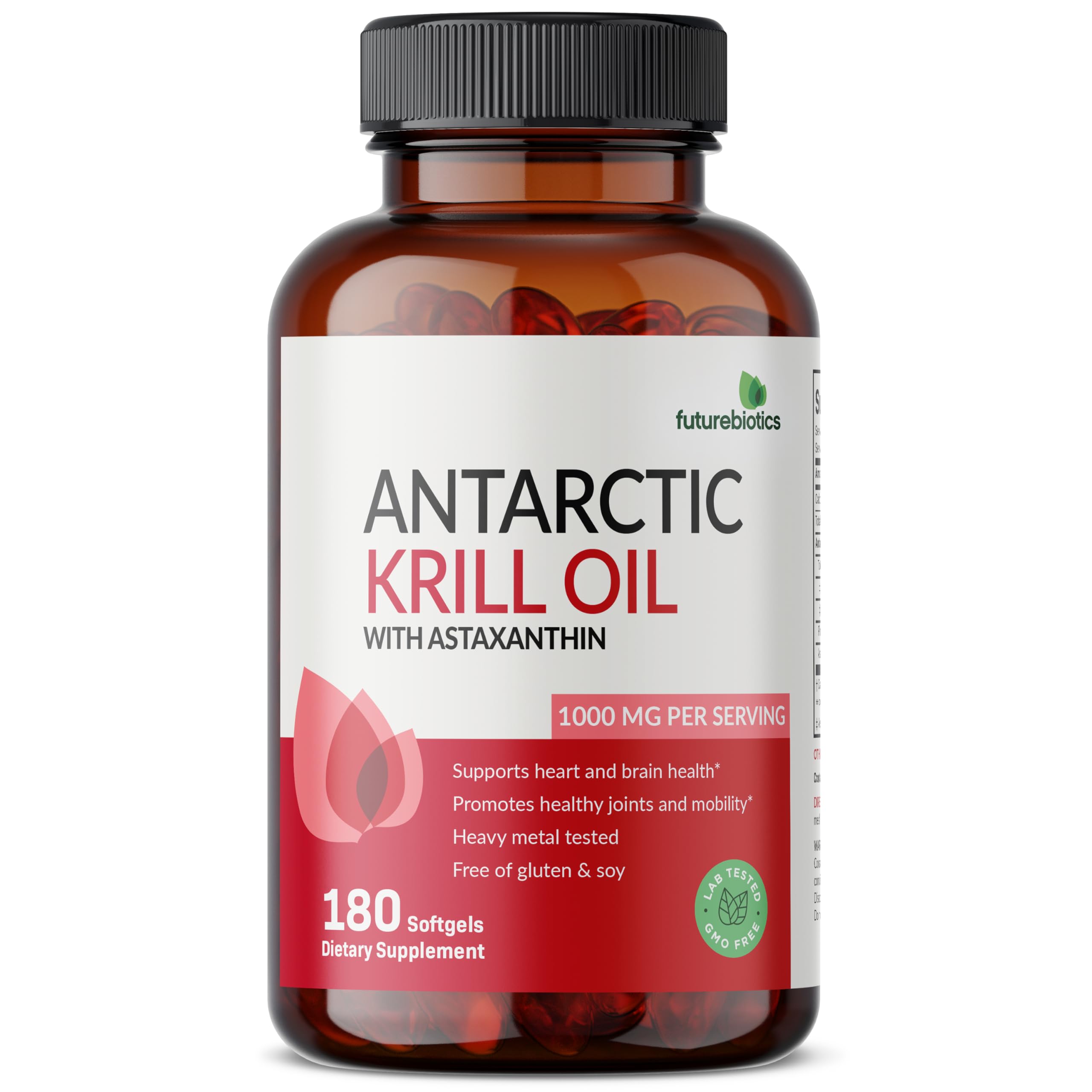 Close-up of Futurebiotics Antarctic Krill Oil softgel