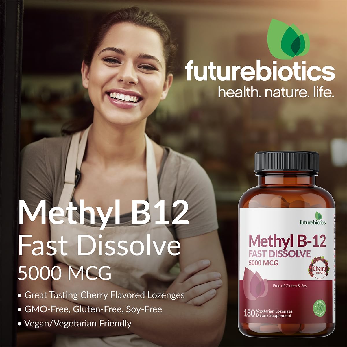 Close-up of Futurebiotics Methyl B12 Cherry Lozenges