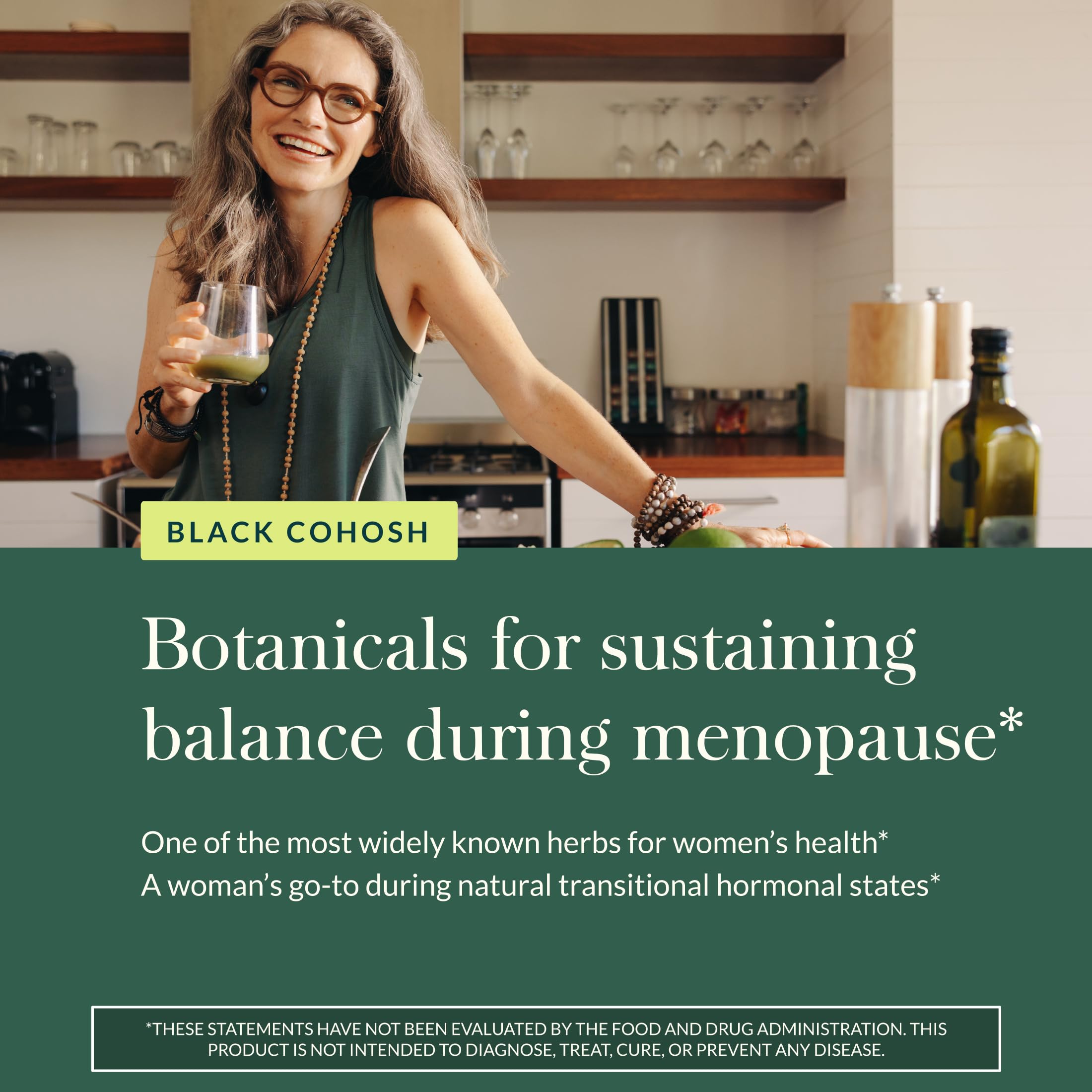 Close-up of Gaia Herbs Black Cohosh vegan capsule