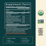 Close-up of Gaia Herbs Turmeric Curcumin Extract capsules